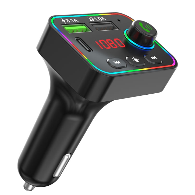 F4 Bluetooth FM Transmitter & Dual USB Car Charger | Hands-Free Calls & LED Backlight