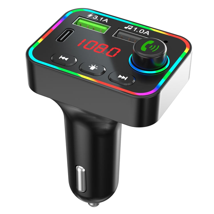 F4 Bluetooth FM Transmitter & Dual USB Car Charger | Hands-Free Calls & LED Backlight