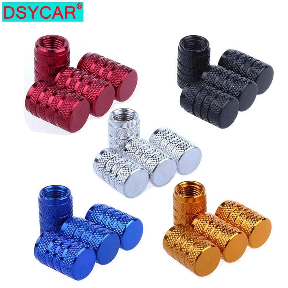 DSYCAR Aluminium Tyre Valve Caps – 4-Pack