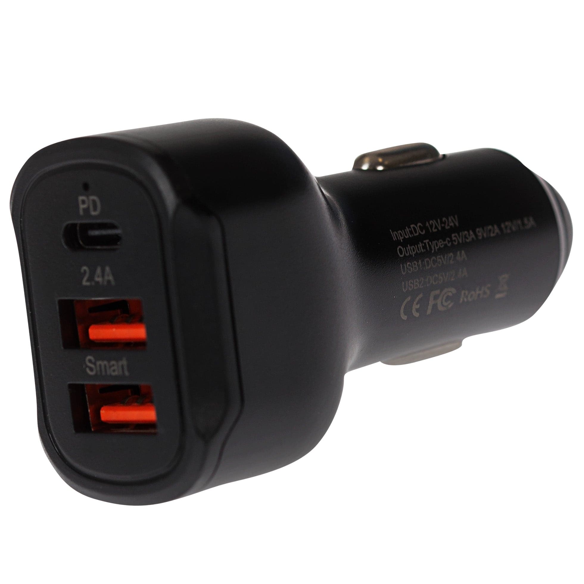 Maplin Dual USB-A & USB-C PD Car Charger | Fast 3-Port Vehicle Charging